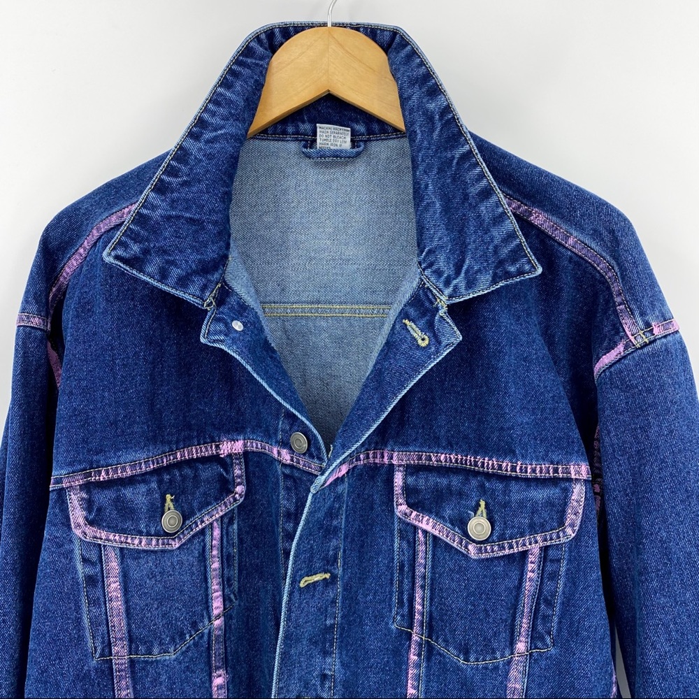 Custom Painted Ex-Boyfriend Denim Trucker Jacket L - Picture 10 of 15